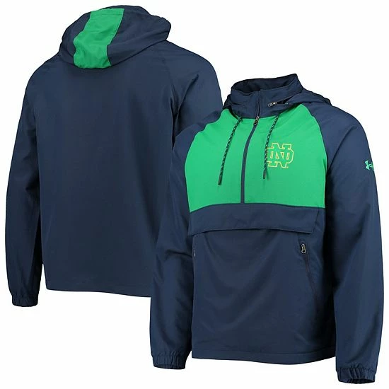 Men's Under Armour Navy Notre Dame Fighting Irish Gameday Anorak Performance Half-Zip Jacket 2 Men's Under Armour Navy Notre Dame Fighting Irish Gameday Anorak Performance Half-Zip Jacket - Image 2