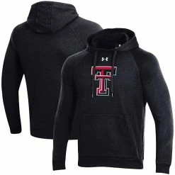 Men's Under Armour Black Texas Tech Red Raiders Primary School Logo All Day Raglan Pullover Hoodie