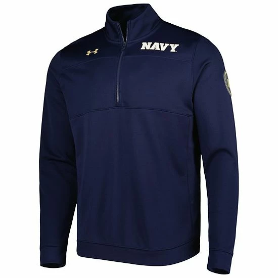 Men's Under Armour Navy Navy Midshipmen Universal Mock Neck Half-Zip Jacket 3 Men's Under Armour Navy Navy Midshipmen Universal Mock Neck Half-Zip Jacket - Image 3