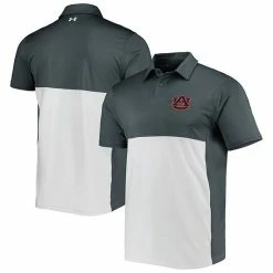 Men's Under Armour Gray Auburn Tigers Green Blocked Polo Performance Polo