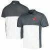 Men's Under Armour Gray/White Wisconsin Badgers Green Blocked Polo Performance Polo