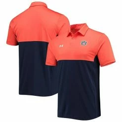 Men's Under Armour Orange/Navy Auburn Tigers 2022 Blocked Coaches Performance Polo
