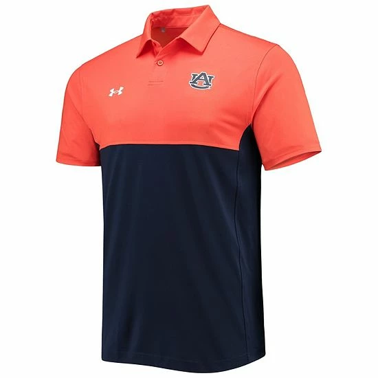Men's Under Armour Orange/Navy Auburn Tigers 2022 Blocked Coaches Performance Polo 3 Men's Under Armour Orange/Navy Auburn Tigers 2022 Blocked Coaches Performance Polo - Image 3