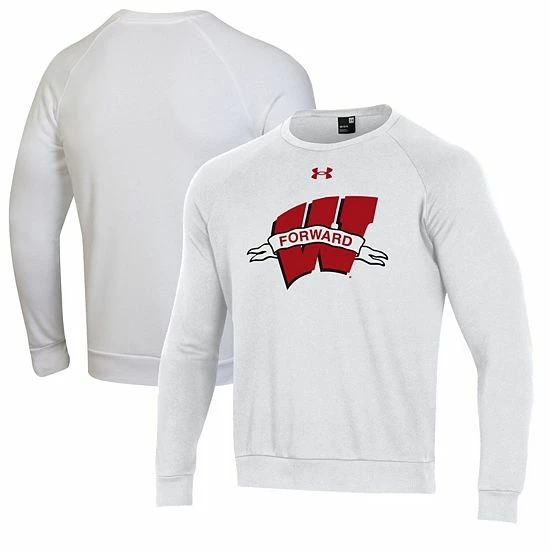 Men's Under Armour White Wisconsin Badgers Forward Collection Logo Pullover Sweatshirt 2 Men's Under Armour White Wisconsin Badgers Forward Collection Logo Pullover Sweatshirt - Image 2