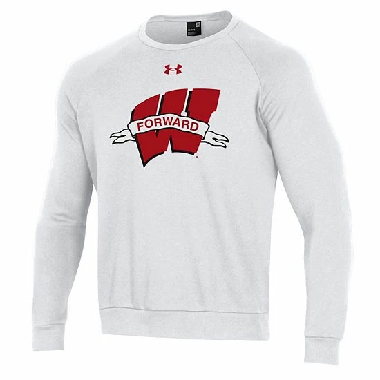 Men's Under Armour White Wisconsin Badgers Forward Collection Logo Pullover Sweatshirt 3 Men's Under Armour White Wisconsin Badgers Forward Collection Logo Pullover Sweatshirt - Image 3