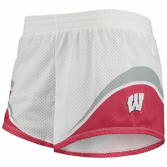 Women's Under Armour White/Red Wisconsin Badgers Mesh Shorts 2 Women's Under Armour White/Red Wisconsin Badgers Mesh Shorts - Image 2
