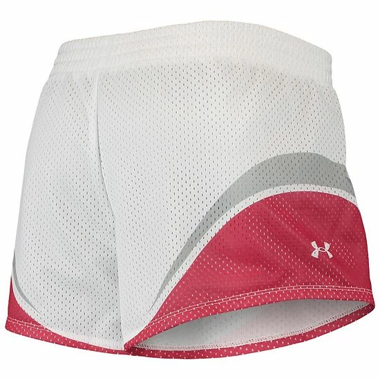 Women's Under Armour White/Red Wisconsin Badgers Mesh Shorts 3 Women's Under Armour White/Red Wisconsin Badgers Mesh Shorts - Image 3