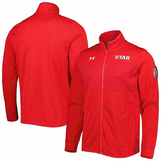 Men's Under Armour Red Utah Utes Knit Warm-Up Full-Zip Jacket 1 Men's Under Armour Red Utah Utes Knit Warm-Up Full-Zip Jacket