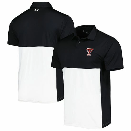 Men's Under Armour Black/White Texas Tech Red Raiders Green Blocked Polo Performance Polo 1 Men's Under Armour Black/White Texas Tech Red Raiders Green Blocked Polo Performance Polo