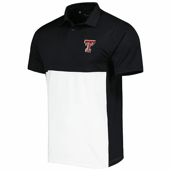 Men's Under Armour Black/White Texas Tech Red Raiders Green Blocked Polo Performance Polo 3 Men's Under Armour Black/White Texas Tech Red Raiders Green Blocked Polo Performance Polo - Image 3