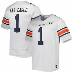 Men's Under Armour #1 White Auburn Tigers Team Wordmark Replica Football Jersey