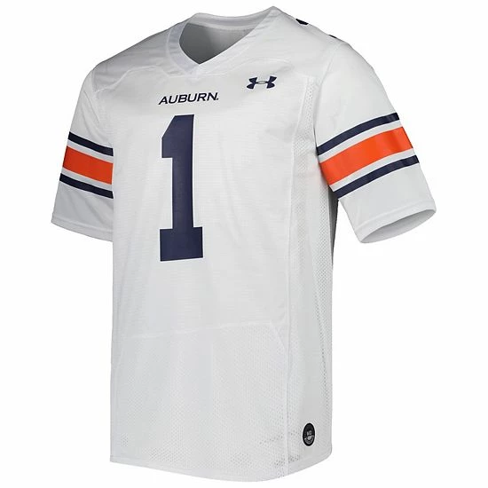 Men's Under Armour #1 White Auburn Tigers Team Wordmark Replica Football Jersey 3 Men's Under Armour #1 White Auburn Tigers Team Wordmark Replica Football Jersey - Image 3
