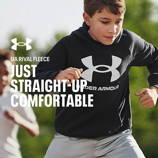 Boys 8-20 Under Armour Rival Fleece Hoodie Marine Od Green 3 Boys 8-20 Under Armour Rival Fleece Hoodie Marine Od Green - Image 3