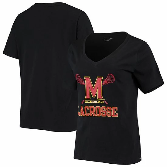Women's Under Armour Black Maryland Terrapins Lacrosse V-Neck T-Shirt 1 Women's Under Armour Black Maryland Terrapins Lacrosse V-Neck T-Shirt