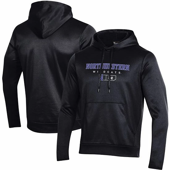 Men's Under Armour Black Northwestern Wildcats Logo Lockup Fleece Performance Pullover Hoodie 2 Men's Under Armour Black Northwestern Wildcats Logo Lockup Fleece Performance Pullover Hoodie - Image 2