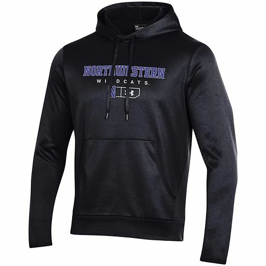 Men's Under Armour Black Northwestern Wildcats Logo Lockup Fleece Performance Pullover Hoodie 3 Men's Under Armour Black Northwestern Wildcats Logo Lockup Fleece Performance Pullover Hoodie - Image 3