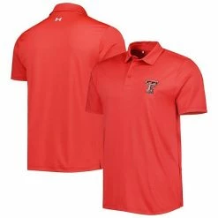 Men's Under Armour Red Texas Tech Red Raiders Green Trail Stripe Polo