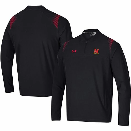 Men's Under Armour Black Maryland Terrapins 2021 Sideline Motivate Quarter-Zip Top 2 Men's Under Armour Black Maryland Terrapins 2021 Sideline Motivate Quarter-Zip Top - Image 2