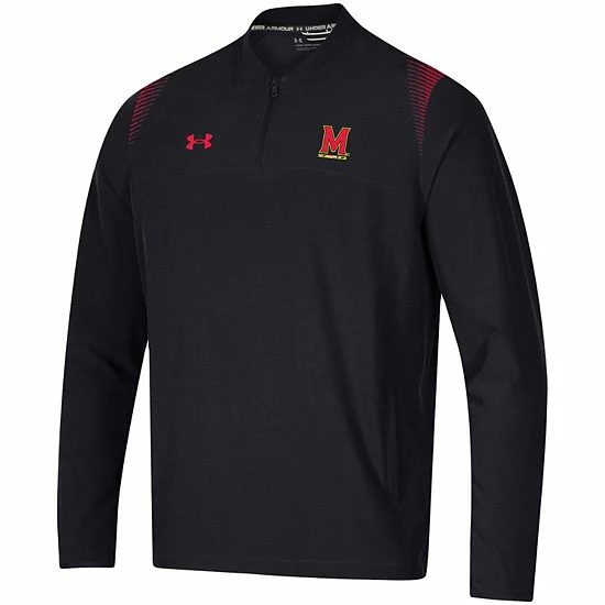 Men's Under Armour Black Maryland Terrapins 2021 Sideline Motivate Quarter-Zip Top 3 Men's Under Armour Black Maryland Terrapins 2021 Sideline Motivate Quarter-Zip Top - Image 3