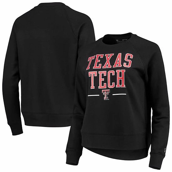 Women's Under Armour Black Texas Tech Red Raiders All Day Fleece Raglan Pullover Sweatshirt 1 Women's Under Armour Black Texas Tech Red Raiders All Day Fleece Raglan Pullover Sweatshirt