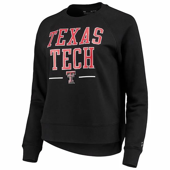 Women's Under Armour Black Texas Tech Red Raiders All Day Fleece Raglan Pullover Sweatshirt 2 Women's Under Armour Black Texas Tech Red Raiders All Day Fleece Raglan Pullover Sweatshirt - Image 2