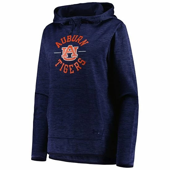 Women's Under Armour Heathered Navy Auburn Tigers Fleece Pullover Hoodie 3 Women's Under Armour Heathered Navy Auburn Tigers Fleece Pullover Hoodie - Image 3