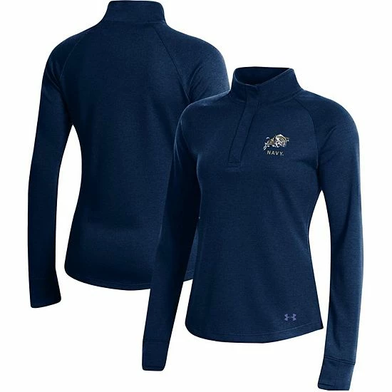 Women's Under Armour Navy Navy Midshipmen Double-Knit Jersey Quarter-Snap Pullover Jacket 1 Women's Under Armour Navy Navy Midshipmen Double-Knit Jersey Quarter-Snap Pullover Jacket