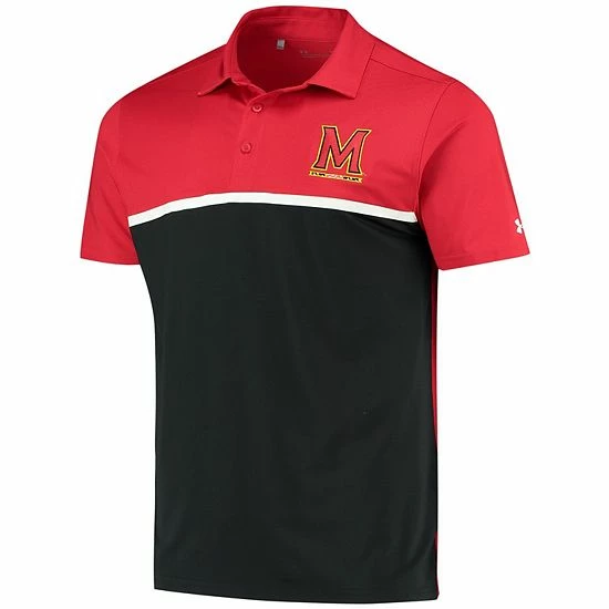 Men's Under Armour Black/Red Maryland Terrapins Game Day Performance Polo 2 Men's Under Armour Black/Red Maryland Terrapins Game Day Performance Polo - Image 2