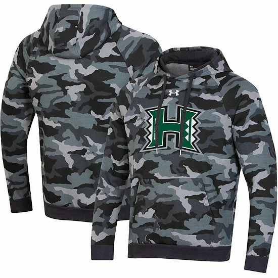 Men's Under Armour Black Hawaii Warriors Logo Camo All Day Raglan Pullover Hoodie 1 Men's Under Armour Black Hawaii Warriors Logo Camo All Day Raglan Pullover Hoodie