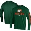 Men's Under Armour Green Colorado State Rams Aggies Sideline Two-Hit Performance Long Sleeve T-Shirt