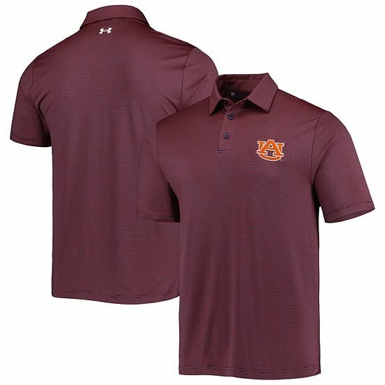 Men's Under Armour Maroon/Orange Auburn Tigers Green Trail Stripe Polo 1 Men's Under Armour Maroon/Orange Auburn Tigers Green Trail Stripe Polo