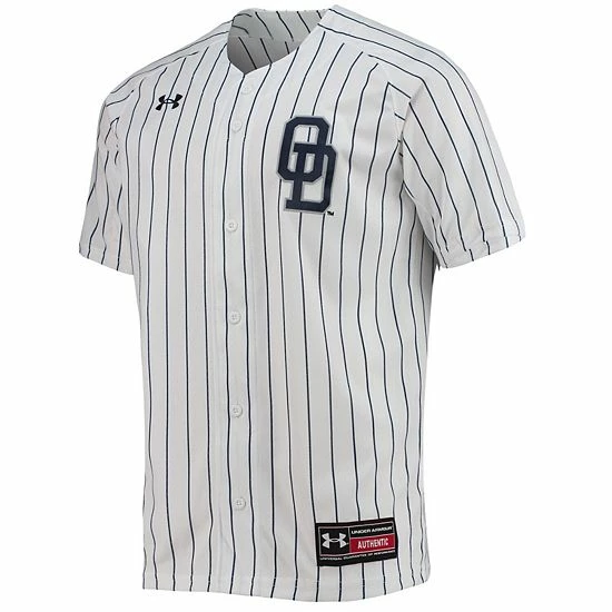 Men's Under Armour White Old Dominion Monarchs Pinstripe Replica Baseball Jersey 3 Men's Under Armour White Old Dominion Monarchs Pinstripe Replica Baseball Jersey - Image 3