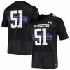 Men's Under Armour #51 Black Northwestern Wildcats Logo Replica Football Jersey