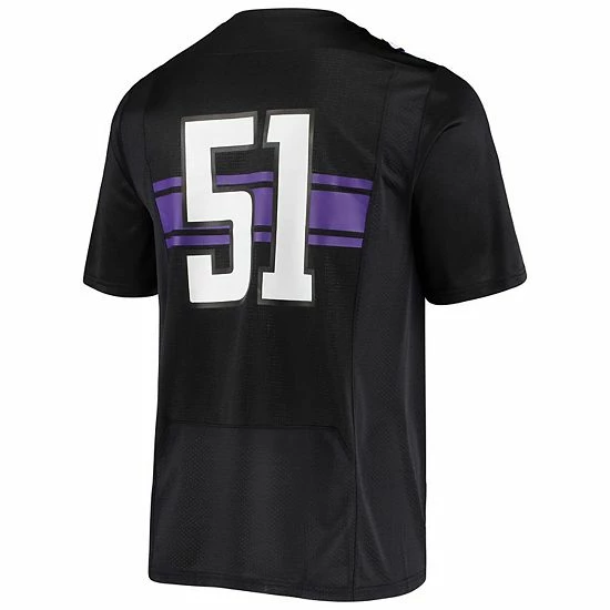 Men's Under Armour #51 Black Northwestern Wildcats Logo Replica Football Jersey 3 Men's Under Armour #51 Black Northwestern Wildcats Logo Replica Football Jersey - Image 3