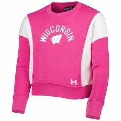 Girls Youth Under Armour Pink Wisconsin Badgers All Day Fleece Pullover Sweatshirt 6 Girls Youth Under Armour Pink Wisconsin Badgers All Day Fleece Pullover Sweatshirt -Under Armour SHOP unnamed file 12071