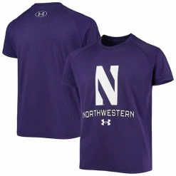 Youth Under Armour Purple Northwestern Wildcats Logo Lockup Performance T-Shirt