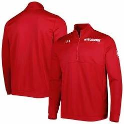 Men's Under Armour Red Wisconsin Badgers Universal Mock Neck Half-Zip Jacket