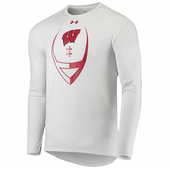 Men's Under Armour White Wisconsin Badgers Football Icon Raglan Long Sleeve T-Shirt 3 Men's Under Armour White Wisconsin Badgers Football Icon Raglan Long Sleeve T-Shirt - Image 3