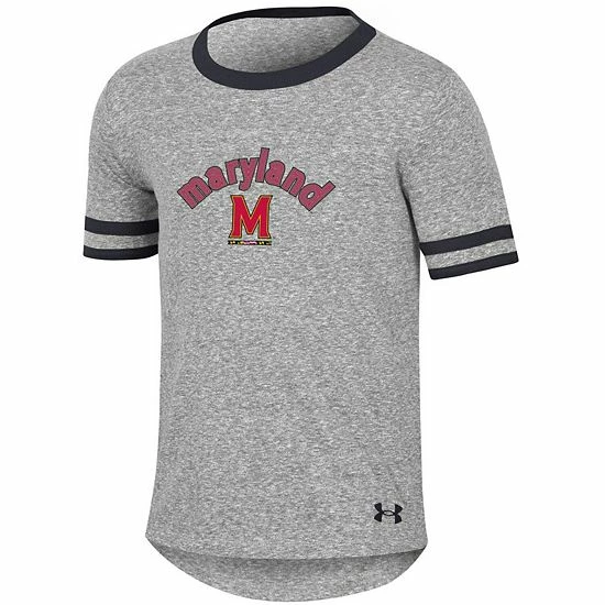 Girls Youth Under Armour Heathered Gray Maryland Terrapins Siro Slub Novelty T-Shirt 3 Girls Youth Under Armour Heathered Gray Maryland Terrapins Siro Slub Novelty T-Shirt - Image 3