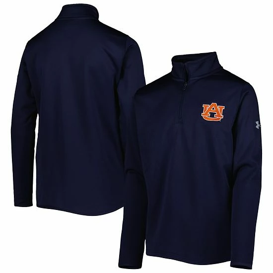 Youth Under Armour Navy Auburn Tigers Fleece Quarter-Zip Jacket 1 Youth Under Armour Navy Auburn Tigers Fleece Quarter-Zip Jacket