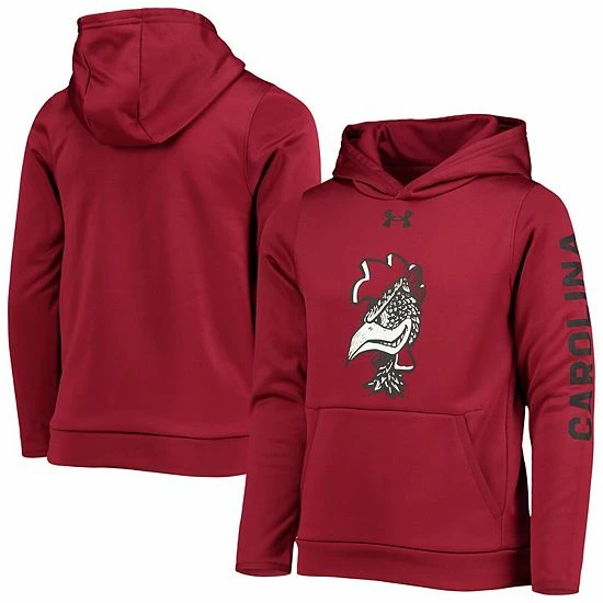 Youth Under Armour Garnet South Carolina Gamecocks Fleece 2-Hit Pullover Hoodie 2 Youth Under Armour Garnet South Carolina Gamecocks Fleece 2-Hit Pullover Hoodie - Image 2
