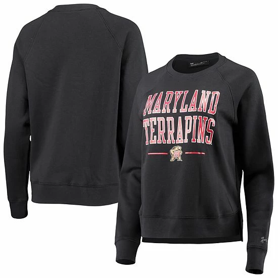 Women's Under Armour Black Maryland Terrapins All Day Fleece Raglan Pullover Sweatshirt 1 Women's Under Armour Black Maryland Terrapins All Day Fleece Raglan Pullover Sweatshirt