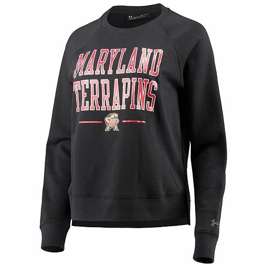 Women's Under Armour Black Maryland Terrapins All Day Fleece Raglan Pullover Sweatshirt 3 Women's Under Armour Black Maryland Terrapins All Day Fleece Raglan Pullover Sweatshirt - Image 3