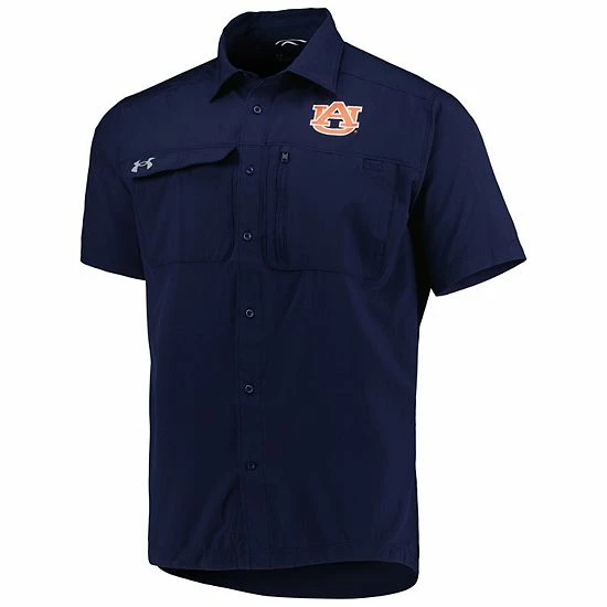 Men's Under Armour Navy Auburn Tigers Motivate Button-Up Shirt 3 Men's Under Armour Navy Auburn Tigers Motivate Button-Up Shirt - Image 3