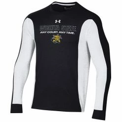 Men's Under Armour Black Wichita State Shockers On-Court Shooter Bench Long Sleeve T-Shirt