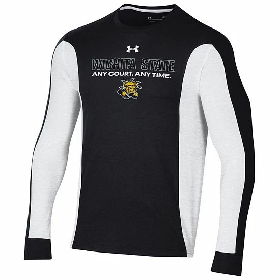 Men's Under Armour Black Wichita State Shockers On-Court Shooter Bench Long Sleeve T-Shirt 1 Men's Under Armour Black Wichita State Shockers On-Court Shooter Bench Long Sleeve T-Shirt