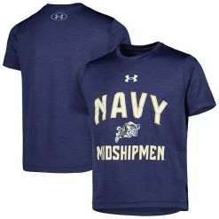 Youth Under Armour Heathered Navy Navy Midshipmen Vent Tech Mesh T-Shirt