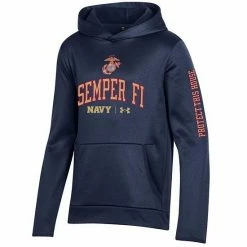 Youth Under Armour Navy Navy Midshipmen USMC Semper Fi 2-Hit Fleece Pullover Hoodie -Under Armour SHOP unnamed file 12257