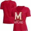 Women's Under Armour Red Maryland Terrapins Logo Performance V-Neck T-Shirt