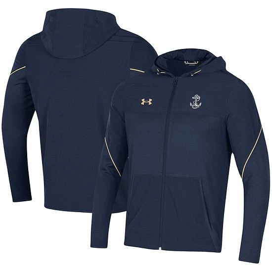 Men's Under Armour Navy Navy Midshipmen 2021 Sideline Warm-Up Full-Zip Hoodie 2 Men's Under Armour Navy Navy Midshipmen 2021 Sideline Warm-Up Full-Zip Hoodie - Image 2